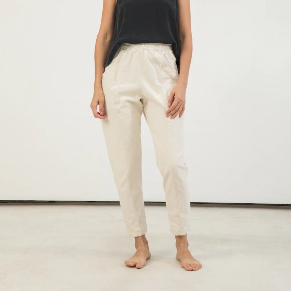 Elizabeth Suzann Clyde Work Pant in Midweight Linen Sz 10